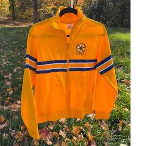 Vintage 1988 Empire State Games Track Jacket Made in USA Yellow Large